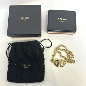 H202-I69-400 ★ CELINE セリーヌ ネックレス ゴールドカラー アクセサリー ケース付き 袋付き 首回り約40cm