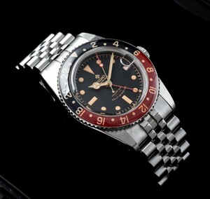 GMT NH34 腕時計 37mm セイコー SEIKO ムーブメント 搭載 6542 ウォッチ ニュー ビンテージ サファイア風防 自動巻き 手巻き