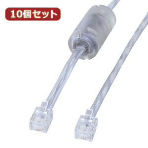 10個セット サンワサプライ コア付シールドツイストモジュラーケーブル TEL-FST-02N2 TEL-FST-02N2X10 /l