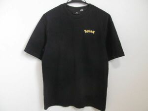 (55431)H＆M　エイチアンドエム　ポケモン　ポケットモンスター　メンズ　Tシャツ　カットソー　ブラック　EUR/XS　USED