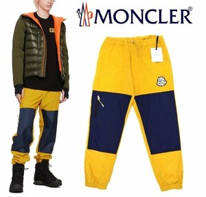 14万新品◆MONCLERモンクレールジャパン◆48=M◆カラーブロック コーデュロイパンツ イエロー×ブルー黄青 1円