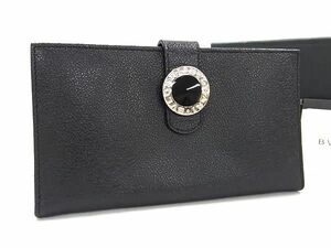 1円 ■極美品■ BVLGARI ブルガリブルガリ コローレ レザー 二つ折り 長財布 ウォレット 札入れ 小銭入れ ブラック系 BJ4641