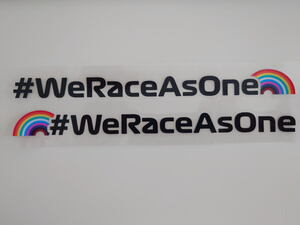 F1 切り抜きタイプ PVCステッカー 「#We Race As One」ステッカー 左右分1セット 文字色：ブラック