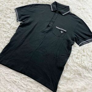 【Dior HOMME/ディオールオム】 ポロシャツ ビーロゴ グレー メンズ グレー Mサイズ相当 大きいサイズ ワンポイント カットソー 鹿の子 灰