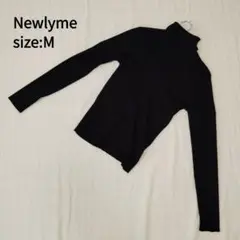 Newlyme ニット タートルネック 長袖 リブ シンプル オフィス【6】