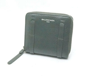 中古 良品 BALENCIAGAバレンシアガ コインケース エブリデイ 489801 レザー グレー