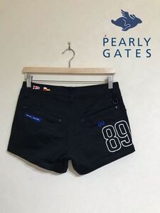 【良品】 PEARLY GATES GOLF パーリーゲイツ ゴルフ レディース ショートパンツ ボトムス サイズ0 黒 055-232812