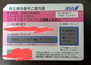 ANA　全日空　株主優待　株主割引券　2025/5/31まで有効　1枚　コード通知のみ送料無料　即決