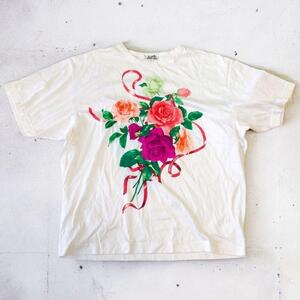 HERMES エルメス　OLD archive バラ 薔薇　Tシャツ　白　花柄