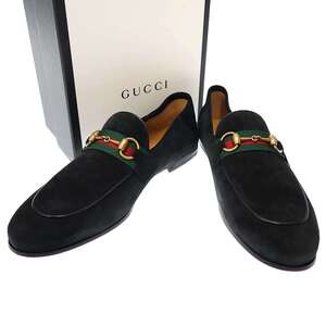 GUCCI グッチ ホースビットウェーブ スエードローファー 581513 1M620 ブラック 7 ITZ0HY0KY49Y