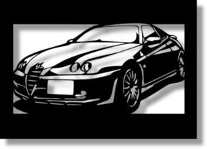 アルファロメオ(Alfa Romeo) GTVの切り絵　(1)【A4サイズ】[C4-104]