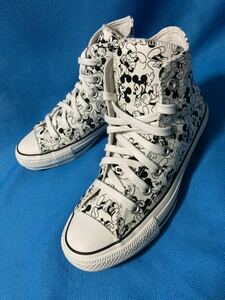 ◆ CONVERSE x Disney ◆ 美品 別注 コンバース x ディズニー Chuck Taylor チャックテイラー ミッキーマウス 総柄 スニーカー 23.5cm