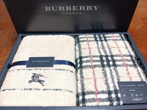 ライセンス切れ希少！バーバリー/BURBERRY〜ノバチェック・フェイスタオル(34x75cm)他　計２セット