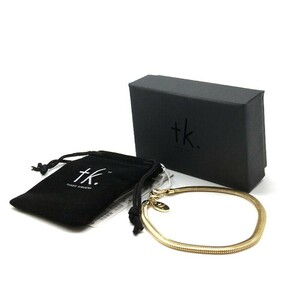 【30470】 新古品 TAKEO KIKUCHI タケオキクチ ブレスレット サイズ00 Free ゴールド シンプル 小物 アクセサリー メンズ