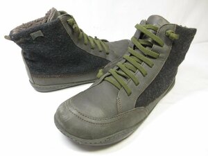 【カンペール Camper】 36602-003 レザー×フェルト ハイカット ブーツ 紳士靴 (メンズ) size42 カーキ系 ■18MZA4436■