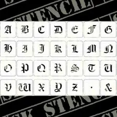 ステンシルシート　【個々カット5】　アルファベット　英字