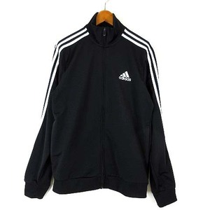 アディダス adidas ジャケット ジャージ トラックジャケット ジップアップ ロゴ 刺? スリーストライプス ストレッチ 長袖 M 黒 ブラック