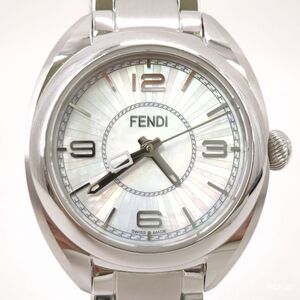 【中古】 FENDI Momento Fendi ホワイトパール レディース 腕時計 クォーツ F218024500 モメント フェンディ USED リユース ◆3104/磐田店