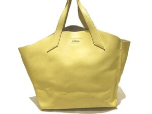 FURLA フルラ ハンドバッグ イエロー レザー ☆ レディース トートバッグ ロゴ金具 ▼ 6J