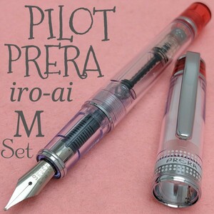 PILOT　パイロット　万年筆　プレラ　色彩逢い　透明ピンク　M　/　中字　コンバーター　ボトルインク　付き　中古　3K999