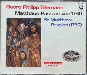 (C91H)☆バロック2CD/テレマン：マタイ受難曲（1730）/Georg Philipp Telemann-St.Matthew Passion of 1730/フライベルガー(西ドイツ盤)☆