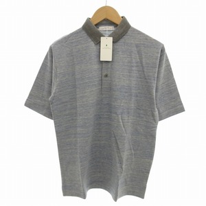 未使用品 グリーンレーベルリラクシング ユナイテッドアローズ green label relaxing タグ付き ポロシャツ カットソー 半袖 S 青