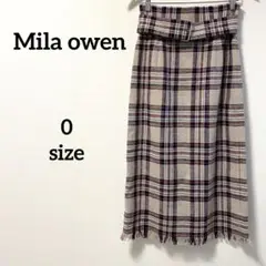 【美品✨】Mila owen ミラオーウェン チェック柄タイトスカート スリット