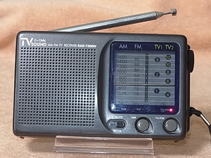 Auclio Comm【RAD-T300N】 AM/FM/TV ポケッタブル トランジスタラジオです 、中古品です 管理 220605108