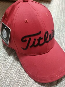 新品 未使用 Titleist タイトリスト キャップ レッド 赤 マーカー付 紫外線カット 抗菌 吸水速乾 帽子 メンズ ゴルフウェア