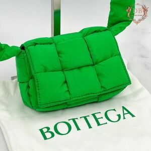 【未使用級】 ボッテガ パデッドテックカセット ショルダー キャンディ グリーン ナイロン 斜め掛け BOTTEGA VENETA レディース バッグ