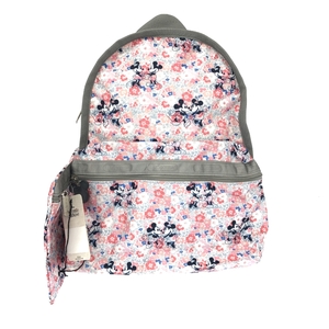 未使用品◆LeSportsac レスポートサック×ディズニー リュック◆ ピンク ナイロン ミッキー＆ミニー 花柄 レディース バックパック bag 鞄