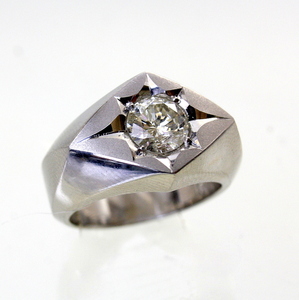 ◎中古美品◎プラチナ　ダイヤ　1.029ｃｔ　印台　メンズリング　14.5号