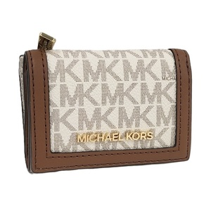 MICHAEL KORS 三つ折り財布 JET SET TRAVEL MKシグネチャー PVC ホワイト 35F3GTVD0B150