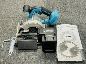 【送料無料・30日間保証付き 】丸のこ 電動のこぎり　makita 互換 マキタ 丸鋸 125mmマルノコ 充電式 ブラシレス バッテリー2個付き