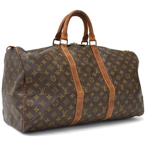 1円 ◆定価17万 良品 LOUIS VUITTON ルイヴィトン トラベル ボストンバッグ キーポル50 M41426 モノグラム ブラウン◆E.Csom.tI-07