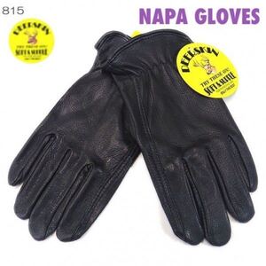 送料無料★ NAPA GLOVES ナパ 鹿革 ディア グローブ プレーン 815-XL ブラック 黒 裏地無しUSA老舗ブランド 万能グローブ 本革 柔らかい