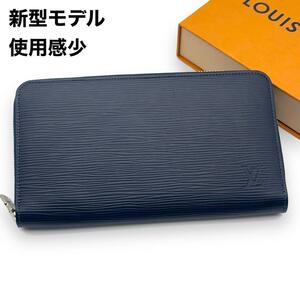 【超極美品】新型モデル LOUIS VUITTON ルイヴィトン エピ ジッピーオーガナイザー ブルーマリーヌ 長財布 ネイビー系