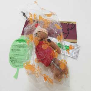 FOREST AROMA TEDDY フォレスト アロマ テディベア 人形 オーバーオールテディ 16cm 未使用 ミニ ぬいぐるみ バッグチャーム 吊るし飾り