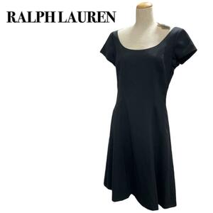 RALPH LAUREN ラルフローレン半袖ワンピース ドレス黒 3f