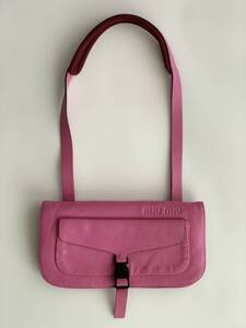 miumiu SS2000 sport pink leather shoulder bag ショルダーバッグ