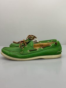 RALPH LAUREN◆デッキシューズ/US7.5/GRN/レザー