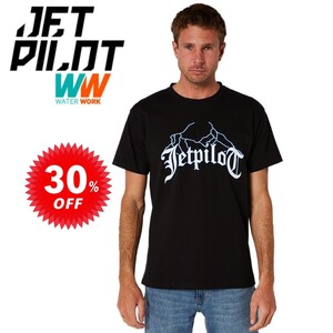 ジェットパイロット JETPILOT セール 30%オフ Tシャツ メンズ 送料無料 ライトニング SS Tシャツ ブラック/ブルー L W22605