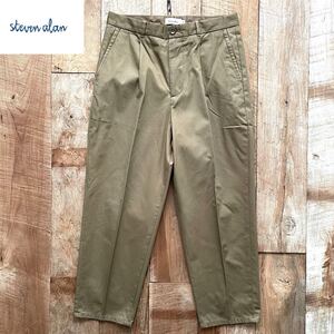 【美品】Steven Alan 1PLEATED TROUSERS PANTSスティーブンアラン 1プリーツ 1タックワイド テーパード コーデュロイ トラウザーズパンツ M