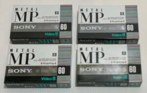 即決 送料180円 SONY 8mm Videoテープ P6-60MP 4個セット。