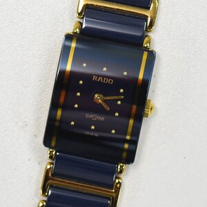 1円 可動品 腕時計 ラドー RADO ダイアスター 153.0283.3N クォーツ レディース バックル破損 同梱不可