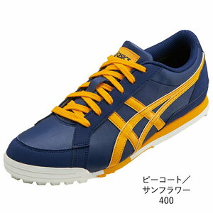 超美品 名作 防水仕様 アシックス ASICS PCTSF 29cm ゴルフシューズ ゲルプレショット クラシック3 ピーコート/サンフラワー ゴルフウェア