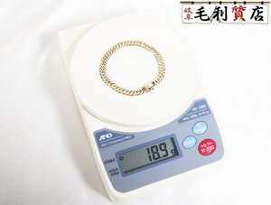 K18 キヘイ 喜平 ブレスレット 6面ダブル 18.9g 6メンダブル 18金 イエローゴールド 750 YG 【中古】 ジュエリー