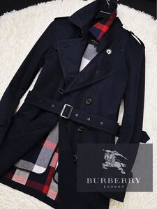 s33 別格 定価14万●BURBERRY BLACK LABEL CRESTBRIDGE 羊毛ライナー　トレンチコート バーバリーコート メンズ 英国ノバチェック　M