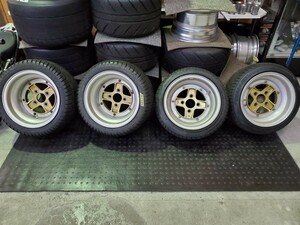 当時物 アルミホイール 旧車スピードスターマーク2梨地8J10Jケンメリハコスカ ホイール