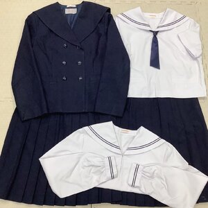 I941/Y(中古)山形県 山形市立第三中学校 女子制服8点 /指定品/175A/W66/丈63/セーラーブレザー/セーラー/スカート/タイ/紺2本/学生服